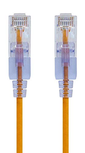 Monoprice Cat6A Ethernet Patch Cable - Snagless RJ45, 550Mhz, 10G, UTP, Pure Bare Copper Wire, 30AWG, 5-Pack, 3 Feet, Blue - SlimRun Series