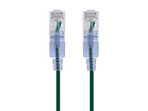 Monoprice Cat6A Ethernet Patch Cable - Snagless RJ45, 550Mhz, 10G, UTP, Pure Bare Copper Wire, 30AWG, 5-Pack, 3 Feet, Blue - SlimRun Series