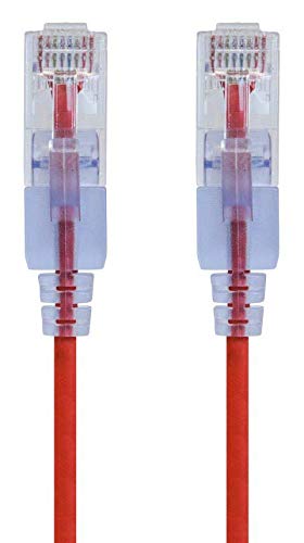 Monoprice Cat6A Ethernet Patch Cable - Snagless RJ45, 550Mhz, 10G, UTP, Pure Bare Copper Wire, 30AWG, 5-Pack, 3 Feet, Blue - SlimRun Series