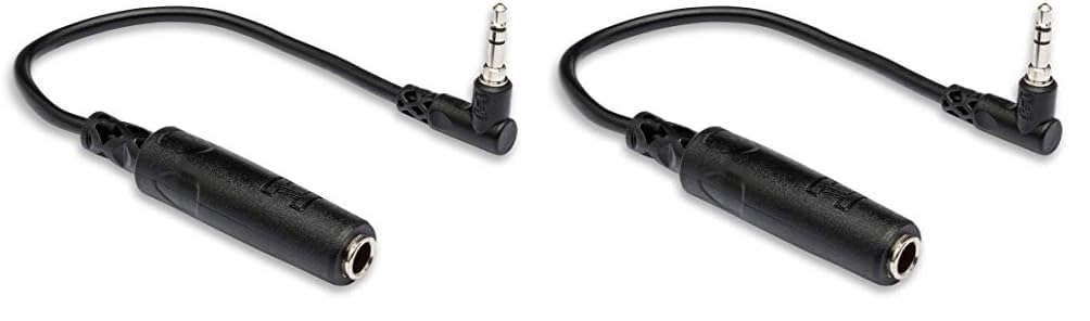 Hosa MHE-100.5 1/4" TRS to Right Angle 3.5 mm TRS Headphone Adaptor Cable, 6 Inch