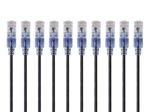 Monoprice Cat6A Ethernet Patch Cable - Snagless RJ45, 550Mhz, 10G, UTP, Pure Bare Copper Wire, 30AWG, 5-Pack, 3 Feet, Blue - SlimRun Series