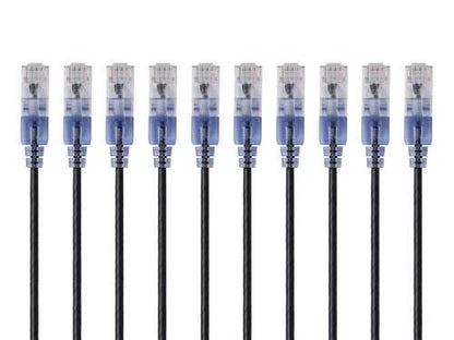 Monoprice Cat6A Ethernet Patch Cable - Snagless RJ45, 550Mhz, 10G, UTP, Pure Bare Copper Wire, 30AWG, 5-Pack, 3 Feet, Blue - SlimRun Series