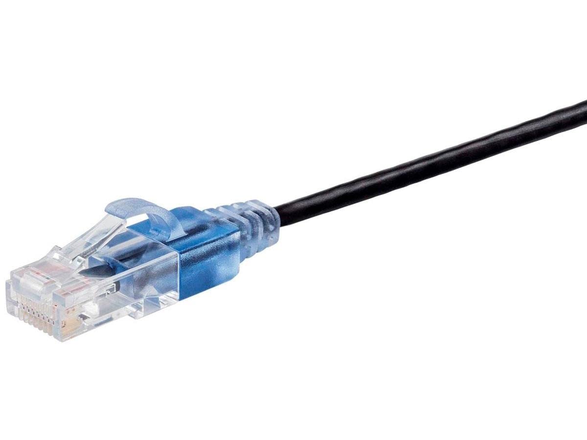 Monoprice Cat6A Ethernet Patch Cable - Snagless RJ45, 550Mhz, 10G, UTP, Pure Bare Copper Wire, 30AWG, 5-Pack, 3 Feet, Blue - SlimRun Series