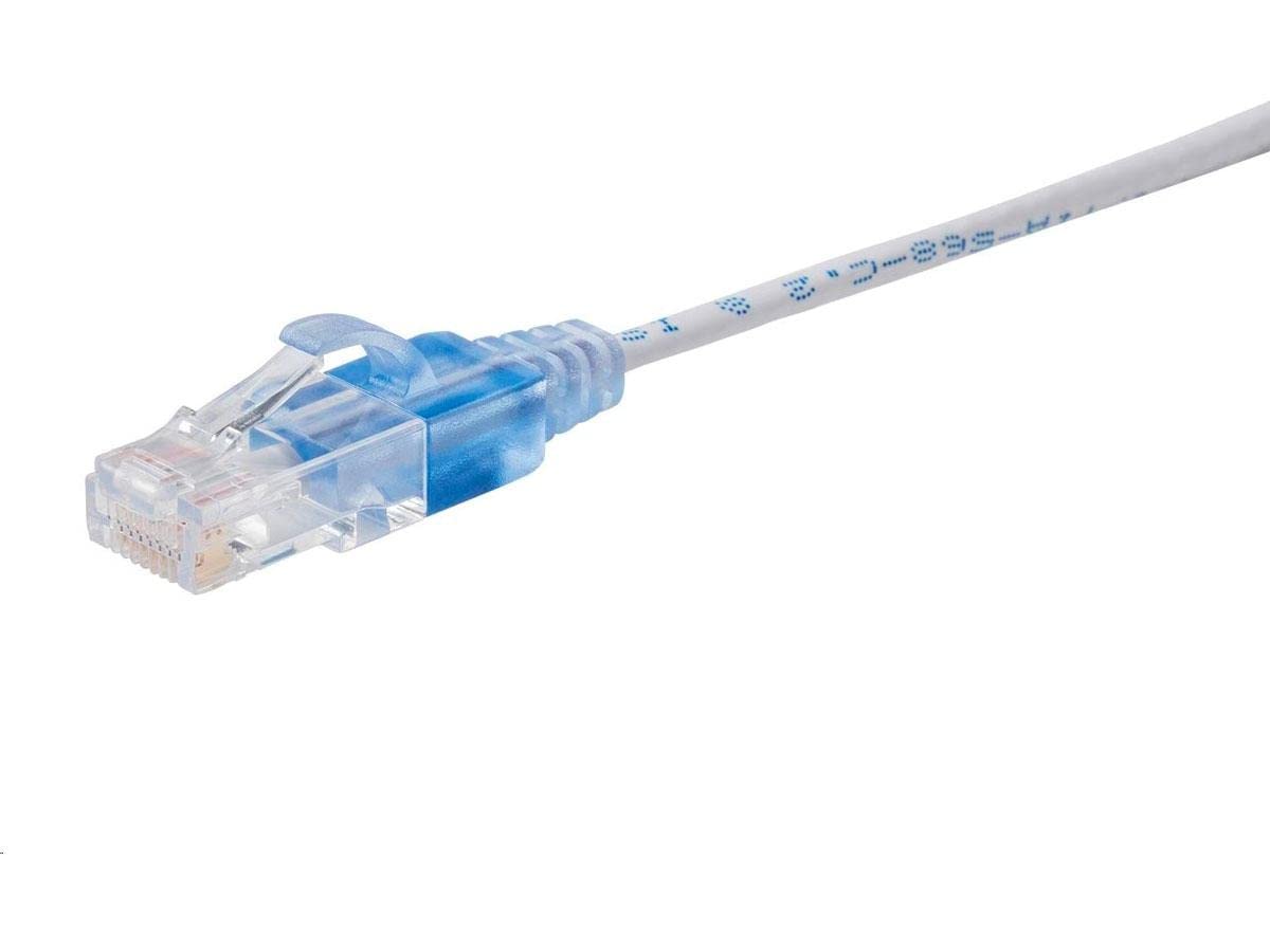 Monoprice Cat6A Ethernet Patch Cable - Snagless RJ45, 550Mhz, 10G, UTP, Pure Bare Copper Wire, 30AWG, 5-Pack, 3 Feet, Blue - SlimRun Series