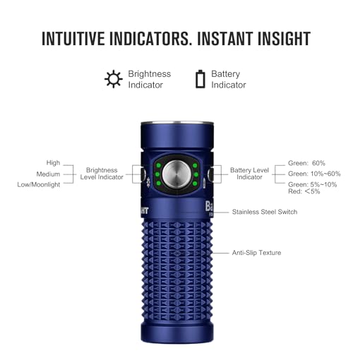 OLIGHT Baton4 Rechargeable EDC Flashlight, LED Pocket Flashlight 1300 Lumens with Magnetic Charging Cable, Small Powerful Bright Flashlight IPX8 Waterproof for Home, Camping and Emergencies (OD Green)