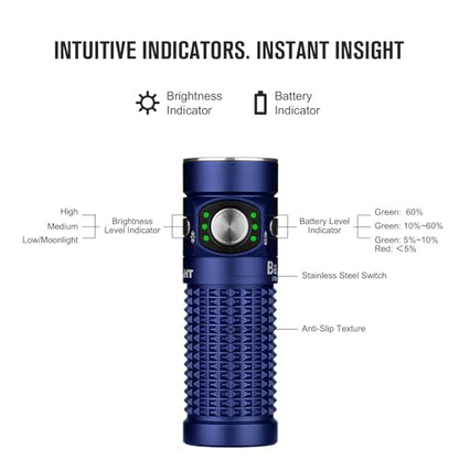 OLIGHT Baton4 Rechargeable EDC Flashlight, LED Pocket Flashlight 1300 Lumens with Magnetic Charging Cable, Small Powerful Bright Flashlight IPX8 Waterproof for Home, Camping and Emergencies (OD Green)