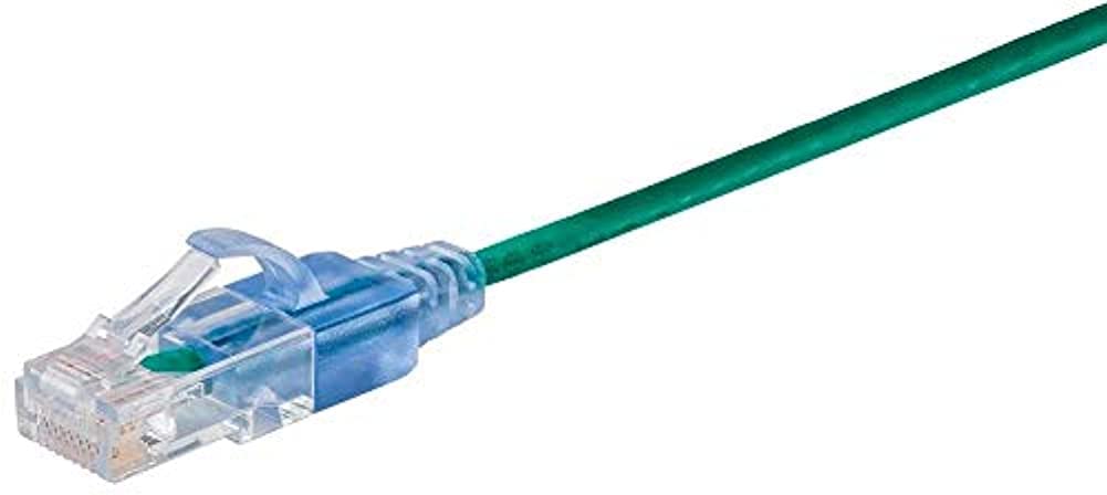 Monoprice Cat6A Ethernet Patch Cable - Snagless RJ45, 550Mhz, 10G, UTP, Pure Bare Copper Wire, 30AWG, 5-Pack, 3 Feet, Blue - SlimRun Series