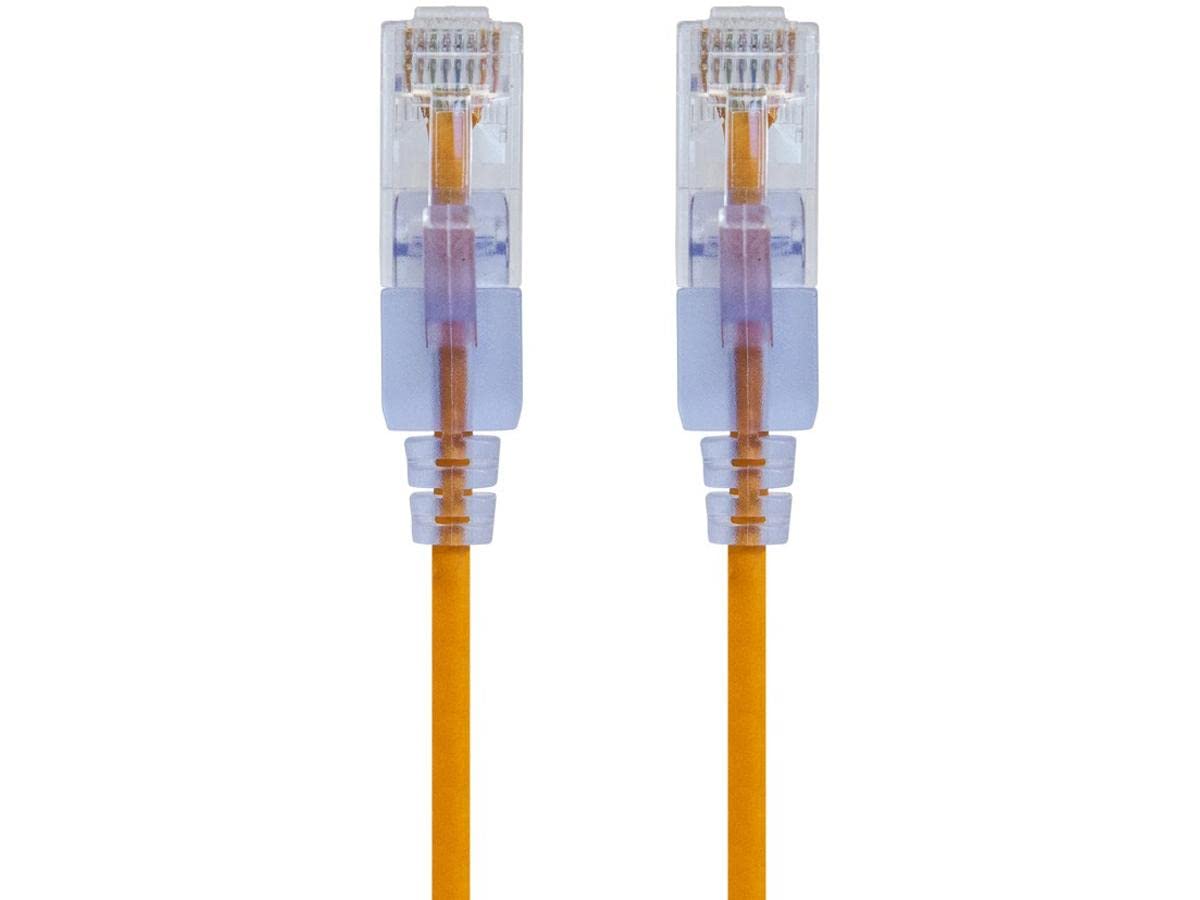 Monoprice Cat6A Ethernet Patch Cable - Snagless RJ45, 550Mhz, 10G, UTP, Pure Bare Copper Wire, 30AWG, 5-Pack, 3 Feet, Blue - SlimRun Series