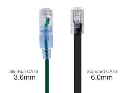 Monoprice Cat6A Ethernet Patch Cable - Snagless RJ45, 550Mhz, 10G, UTP, Pure Bare Copper Wire, 30AWG, 5-Pack, 3 Feet, Blue - SlimRun Series