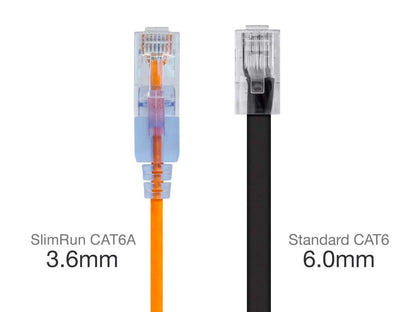 Monoprice Cat6A Ethernet Patch Cable - Snagless RJ45, 550Mhz, 10G, UTP, Pure Bare Copper Wire, 30AWG, 5-Pack, 3 Feet, Blue - SlimRun Series