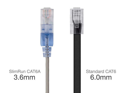 Monoprice Cat6A Ethernet Patch Cable - Snagless RJ45, 550Mhz, 10G, UTP, Pure Bare Copper Wire, 30AWG, 5-Pack, 3 Feet, Blue - SlimRun Series