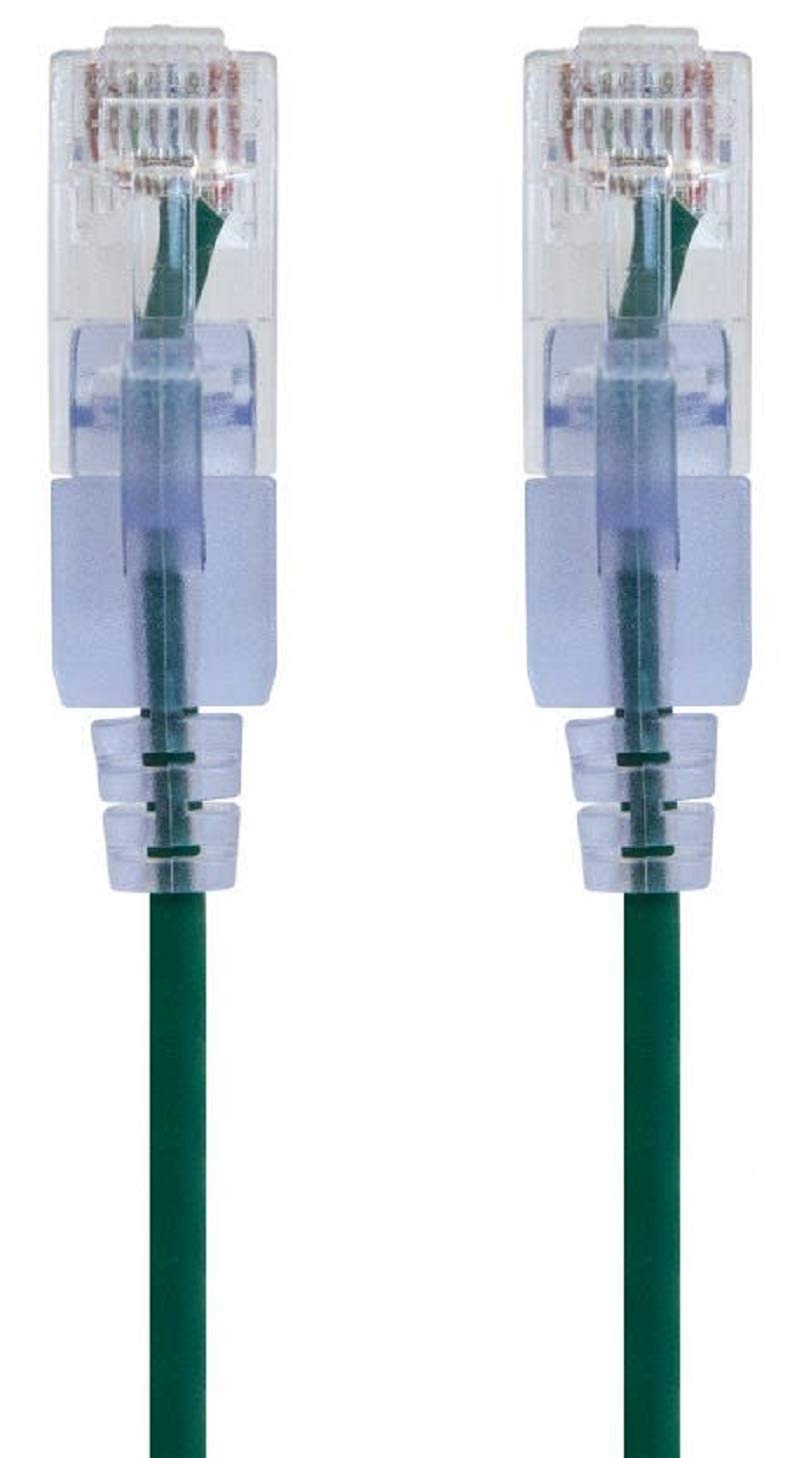 Monoprice Cat6A Ethernet Patch Cable - Snagless RJ45, 550Mhz, 10G, UTP, Pure Bare Copper Wire, 30AWG, 5-Pack, 3 Feet, Blue - SlimRun Series