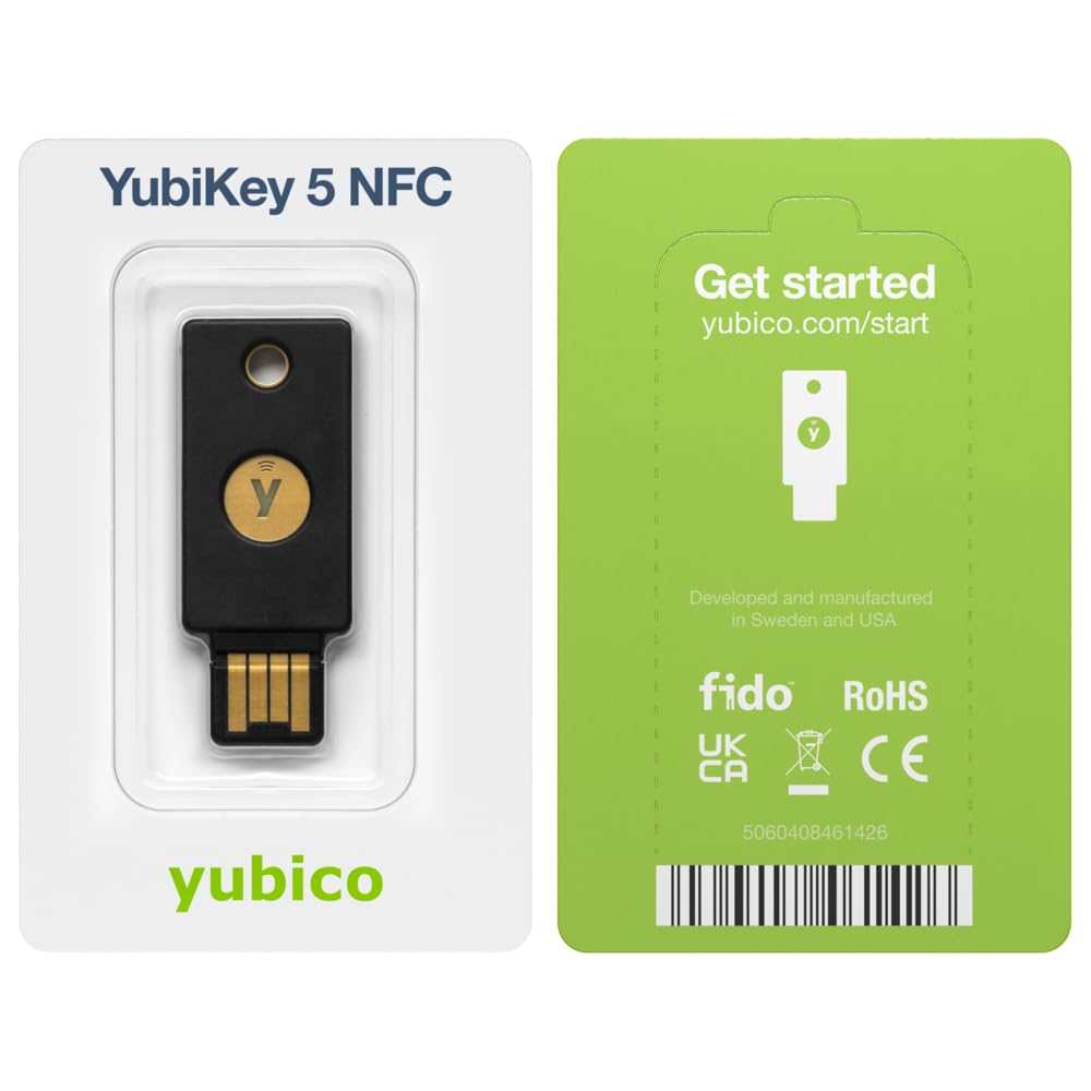 Yubico - YubiKey 5C NFC - Two-Factor authentication (2FA) Security Key, Connect via USB-C or NFC, FIDO Certified - Protect Your Online Accounts