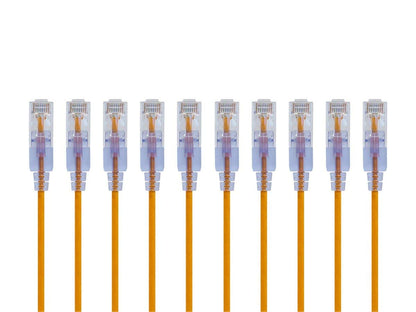 Monoprice Cat6A Ethernet Patch Cable - Snagless RJ45, 550Mhz, 10G, UTP, Pure Bare Copper Wire, 30AWG, 5-Pack, 3 Feet, Blue - SlimRun Series