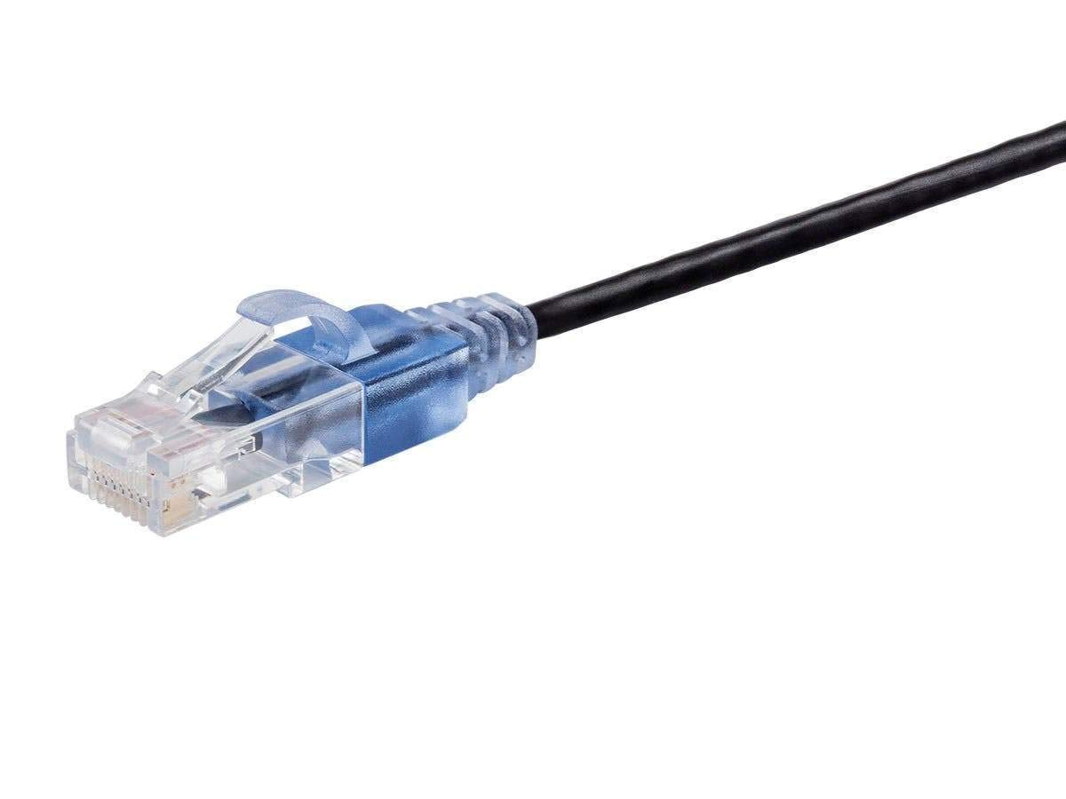 Monoprice Cat6A Ethernet Patch Cable - Snagless RJ45, 550Mhz, 10G, UTP, Pure Bare Copper Wire, 30AWG, 5-Pack, 3 Feet, Blue - SlimRun Series