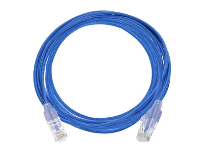 Monoprice Cat6A Ethernet Patch Cable - Snagless RJ45, 550Mhz, 10G, UTP, Pure Bare Copper Wire, 30AWG, 5-Pack, 3 Feet, Blue - SlimRun Series