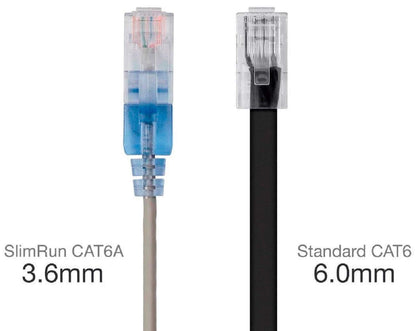 Monoprice Cat6A Ethernet Patch Cable - Snagless RJ45, 550Mhz, 10G, UTP, Pure Bare Copper Wire, 30AWG, 5-Pack, 3 Feet, Blue - SlimRun Series