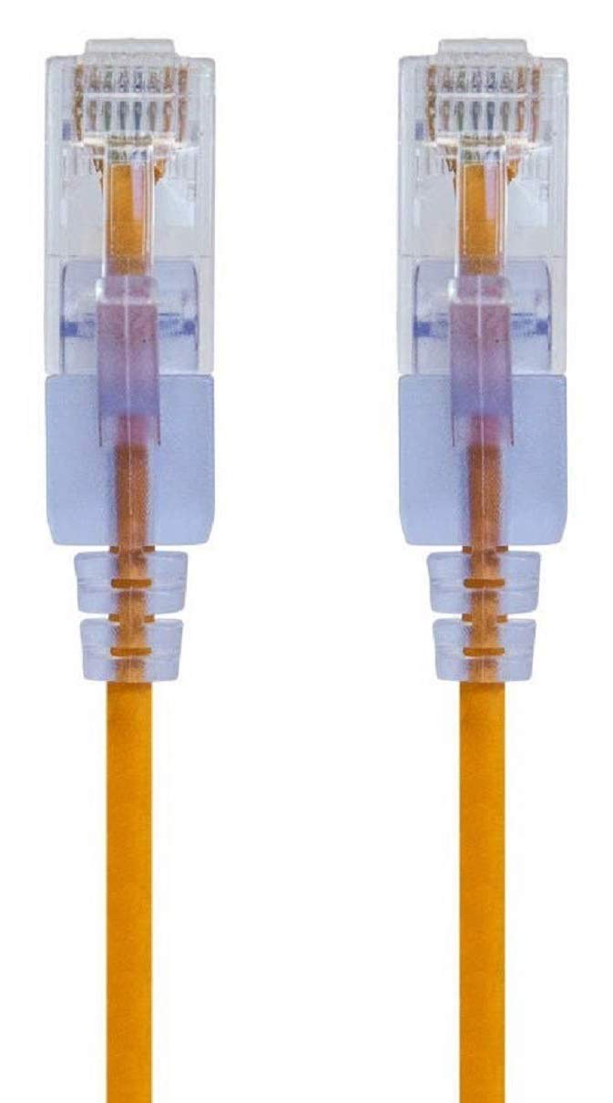 Monoprice Cat6A Ethernet Patch Cable - Snagless RJ45, 550Mhz, 10G, UTP, Pure Bare Copper Wire, 30AWG, 5-Pack, 3 Feet, Blue - SlimRun Series