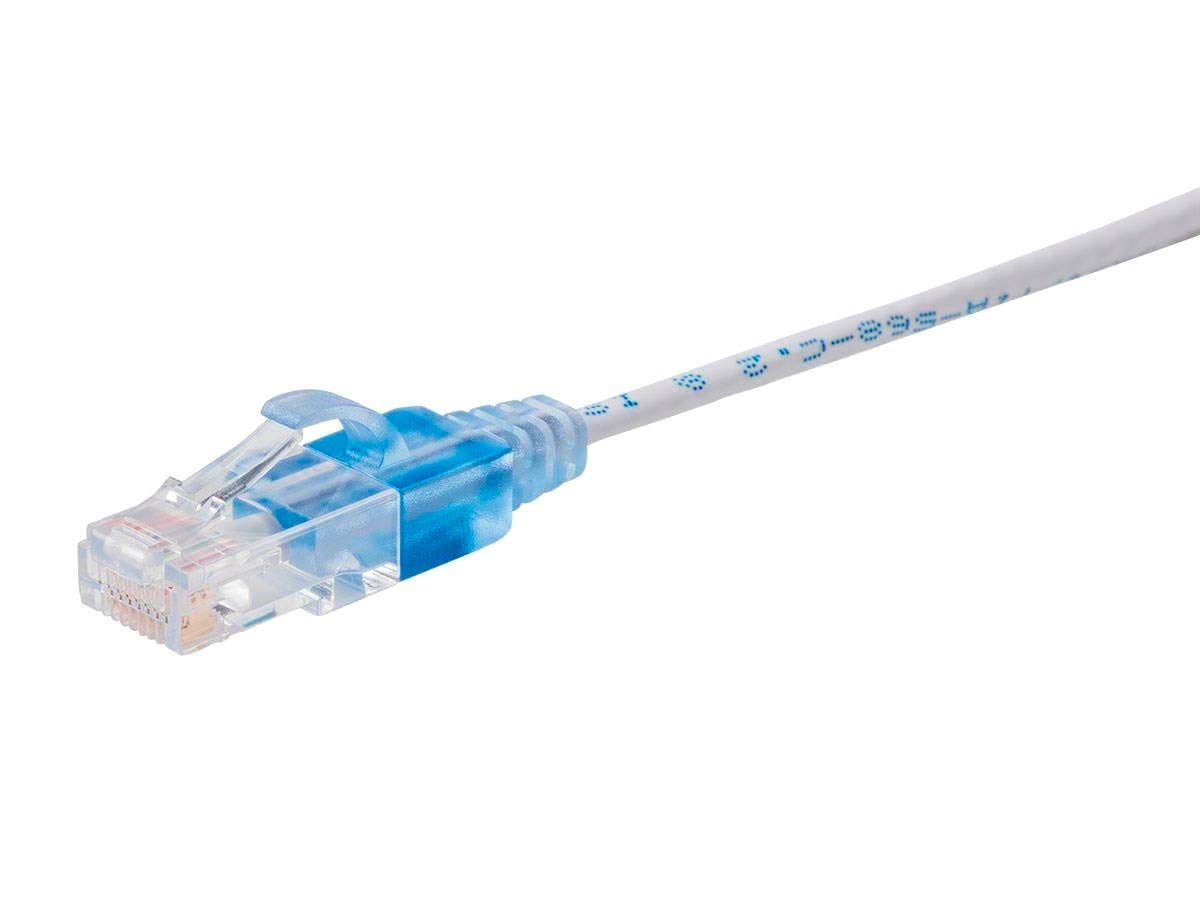 Monoprice Cat6A Ethernet Patch Cable - Snagless RJ45, 550Mhz, 10G, UTP, Pure Bare Copper Wire, 30AWG, 5-Pack, 3 Feet, Blue - SlimRun Series