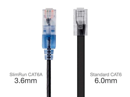 Monoprice Cat6A Ethernet Patch Cable - Snagless RJ45, 550Mhz, 10G, UTP, Pure Bare Copper Wire, 30AWG, 5-Pack, 3 Feet, Blue - SlimRun Series