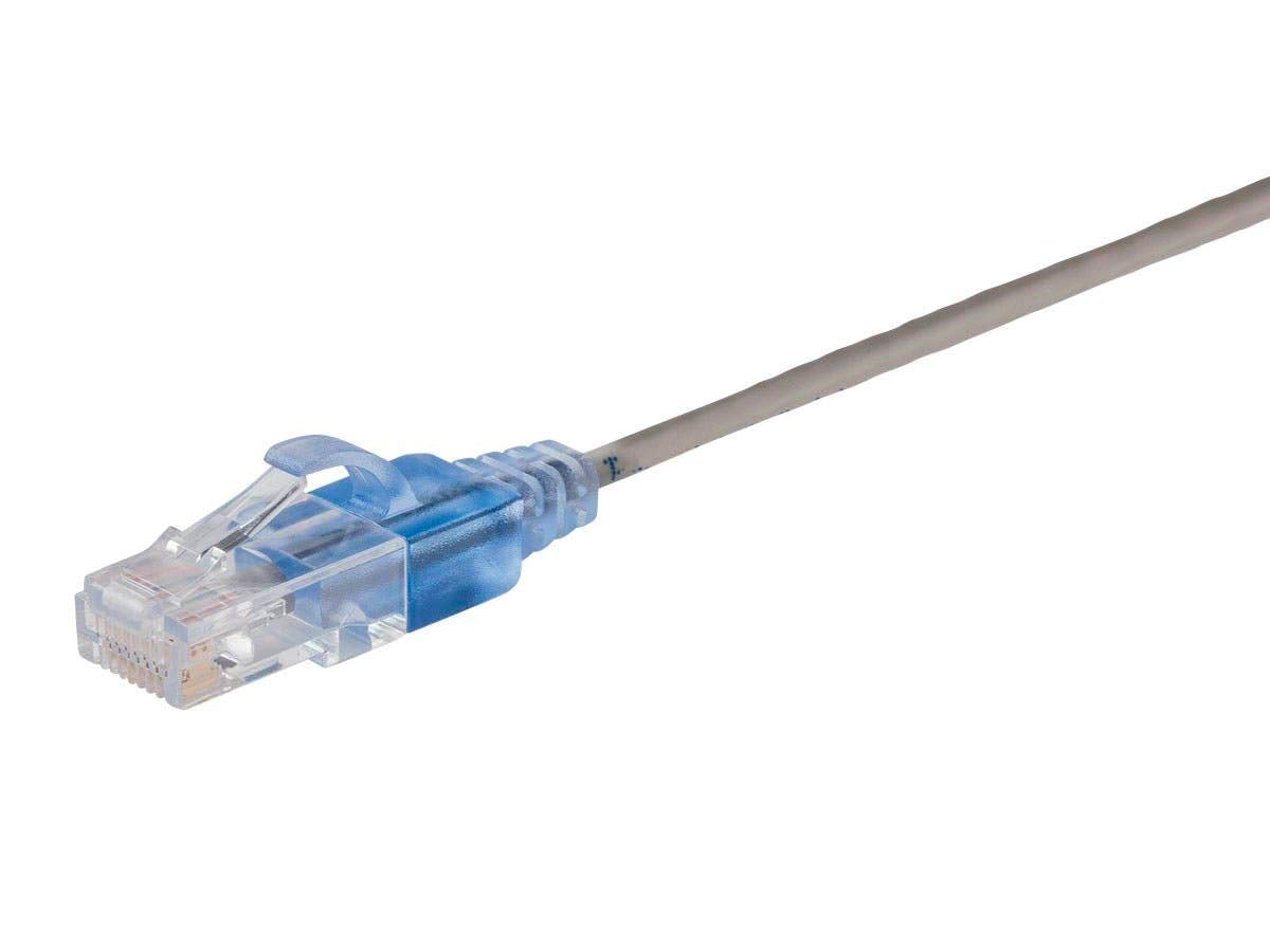 Monoprice Cat6A Ethernet Patch Cable - Snagless RJ45, 550Mhz, 10G, UTP, Pure Bare Copper Wire, 30AWG, 5-Pack, 3 Feet, Blue - SlimRun Series