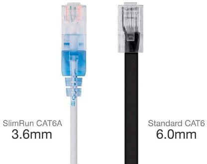 Monoprice Cat6A Ethernet Patch Cable - Snagless RJ45, 550Mhz, 10G, UTP, Pure Bare Copper Wire, 30AWG, 5-Pack, 3 Feet, Blue - SlimRun Series