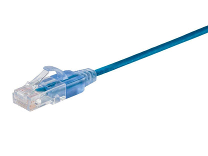 Monoprice Cat6A Ethernet Patch Cable - Snagless RJ45, 550Mhz, 10G, UTP, Pure Bare Copper Wire, 30AWG, 5-Pack, 3 Feet, Blue - SlimRun Series