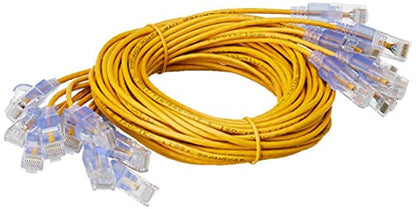 Monoprice Cat6A Ethernet Patch Cable - Snagless RJ45, 550Mhz, 10G, UTP, Pure Bare Copper Wire, 30AWG, 5-Pack, 3 Feet, Blue - SlimRun Series