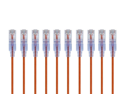 Monoprice Cat6A Ethernet Patch Cable - Snagless RJ45, 550Mhz, 10G, UTP, Pure Bare Copper Wire, 30AWG, 5-Pack, 3 Feet, Blue - SlimRun Series