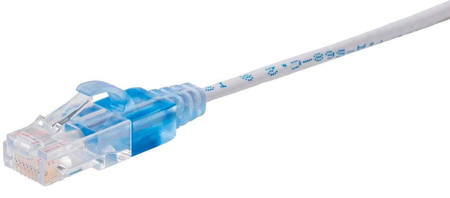 Monoprice Cat6A Ethernet Patch Cable - Snagless RJ45, 550Mhz, 10G, UTP, Pure Bare Copper Wire, 30AWG, 5-Pack, 3 Feet, Blue - SlimRun Series