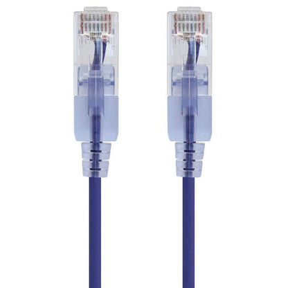 Monoprice Cat6A Ethernet Patch Cable - Snagless RJ45, 550Mhz, 10G, UTP, Pure Bare Copper Wire, 30AWG, 5-Pack, 3 Feet, Blue - SlimRun Series