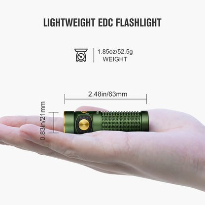 OLIGHT Baton4 Rechargeable EDC Flashlight, LED Pocket Flashlight 1300 Lumens with Magnetic Charging Cable, Small Powerful Bright Flashlight IPX8 Waterproof for Home, Camping and Emergencies (OD Green)