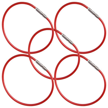 Aeroflex - 7" Inch Red Steel Key Rings/Checklist Rings - 10 Pack