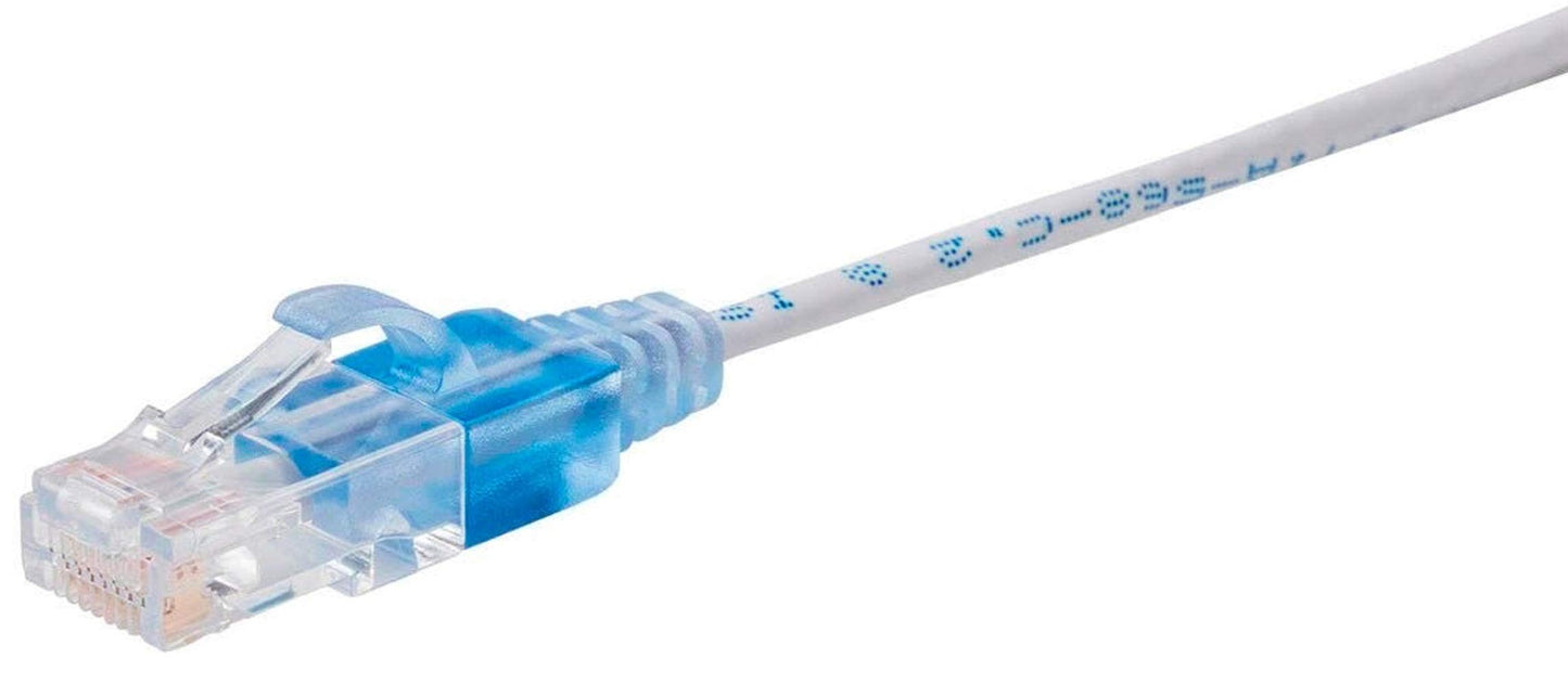 Monoprice Cat6A Ethernet Patch Cable - Snagless RJ45, 550Mhz, 10G, UTP, Pure Bare Copper Wire, 30AWG, 5-Pack, 3 Feet, Blue - SlimRun Series