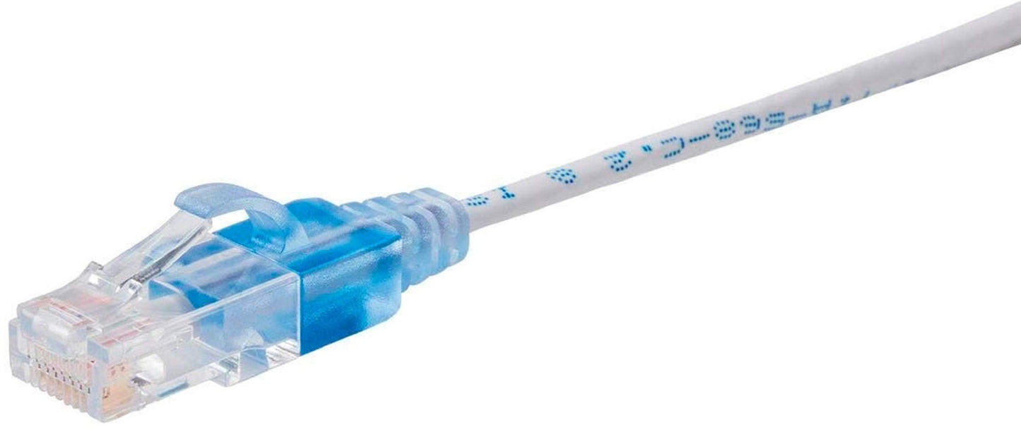 Monoprice Cat6A Ethernet Patch Cable - Snagless RJ45, 550Mhz, 10G, UTP, Pure Bare Copper Wire, 30AWG, 5-Pack, 3 Feet, Blue - SlimRun Series