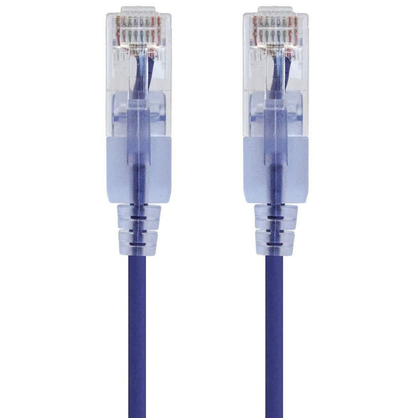 Monoprice Cat6A Ethernet Patch Cable - Snagless RJ45, 550Mhz, 10G, UTP, Pure Bare Copper Wire, 30AWG, 5-Pack, 3 Feet, Blue - SlimRun Series