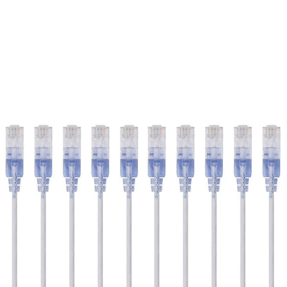 Monoprice Cat6A Ethernet Patch Cable - Snagless RJ45, 550Mhz, 10G, UTP, Pure Bare Copper Wire, 30AWG, 5-Pack, 3 Feet, Blue - SlimRun Series