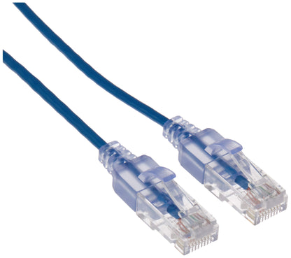 Monoprice Cat6A Ethernet Patch Cable - Snagless RJ45, 550Mhz, 10G, UTP, Pure Bare Copper Wire, 30AWG, 5-Pack, 3 Feet, Blue - SlimRun Series