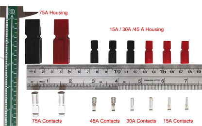 Power Connectors Assortment Kit, Quick Disconnect Terminals Connectors, Battery Connector Modular Power Connector Kit Come Unassembled in Box 15/30/45 Amp AWG10-20,96PCS/24 Pairs