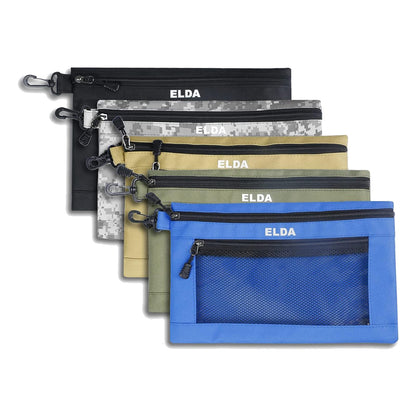 ELDA Tool Bag with Zipper Waterproof Organizer and Storage for Men Heavy Duty Tool Pouch Multi-Purpose Clip on Zipper Pouch Tote Bag,5pack