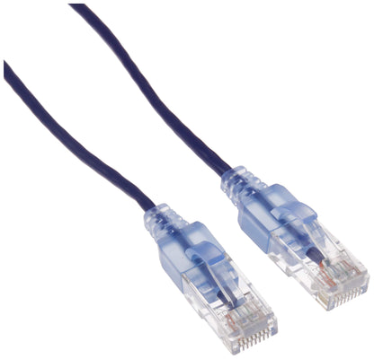 Monoprice Cat6A Ethernet Patch Cable - Snagless RJ45, 550Mhz, 10G, UTP, Pure Bare Copper Wire, 30AWG, 5-Pack, 3 Feet, Blue - SlimRun Series