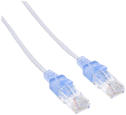 Monoprice Cat6A Ethernet Patch Cable - Snagless RJ45, 550Mhz, 10G, UTP, Pure Bare Copper Wire, 30AWG, 5-Pack, 3 Feet, Blue - SlimRun Series