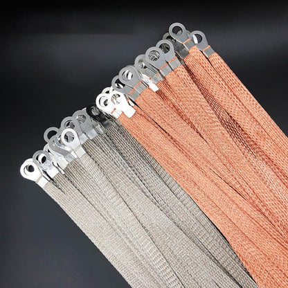 Flat Copper Braid Cable,13mm Flat Copper Braided Ground Strap Wire, Flexible Shielding Wire Mesh（16.4ft）