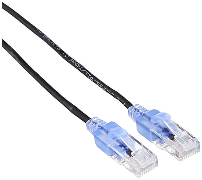 Monoprice Cat6A Ethernet Patch Cable - Snagless RJ45, 550Mhz, 10G, UTP, Pure Bare Copper Wire, 30AWG, 5-Pack, 3 Feet, Blue - SlimRun Series