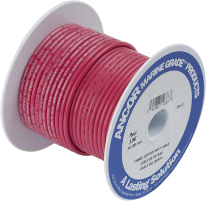 Ancor 108802 Marine Grade Electrical Primary Tinned Copper Boat Wiring (10-Gauge, Red, 25-Feet)