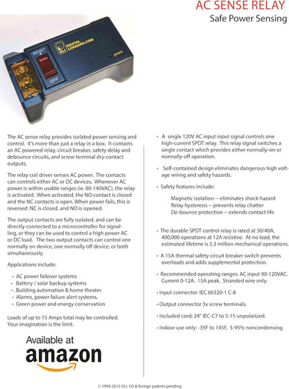 Enclosed AC/DC Power Relay with Protection & De-Bounce. Screw Terminals. 120V Trigger Input.