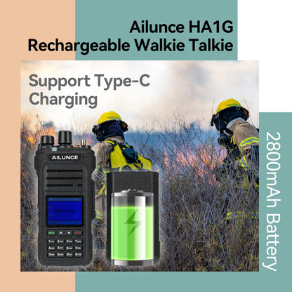 Retevis Ailunce HA1G GMRS Radio, GMRS Handheld Radio, IP67 Waterproof, NOAA, 2800mAh, GMRS Repeater Capable Two Way Radio with USB-C Charging