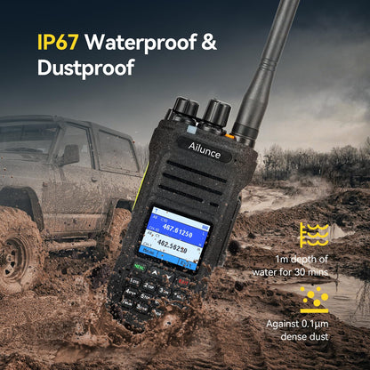 Retevis Ailunce HA1G GMRS Radio, GMRS Handheld Radio, IP67 Waterproof, NOAA, 2800mAh, GMRS Repeater Capable Two Way Radio with USB-C Charging