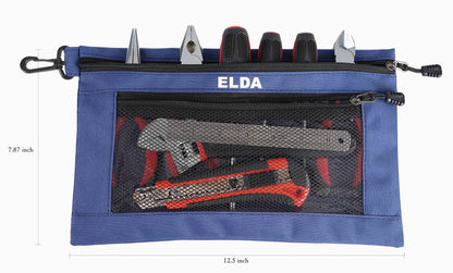 ELDA Tool Bag with Zipper Waterproof Organizer and Storage for Men Heavy Duty Tool Pouch Multi-Purpose Clip on Zipper Pouch Tote Bag,5pack