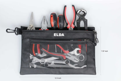 ELDA Tool Bag with Zipper Waterproof Organizer and Storage for Men Heavy Duty Tool Pouch Multi-Purpose Clip on Zipper Pouch Tote Bag,5pack